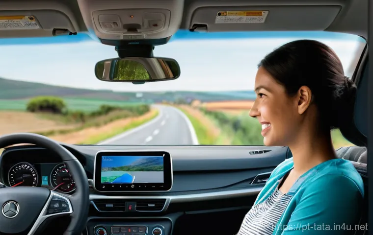 타타 티아고의 최신 소프트웨어 업데이트 - **Prompt 1: Agile Performance and Scenic Drive**
    "A modern compact car, reminiscent of a Tata Ti...